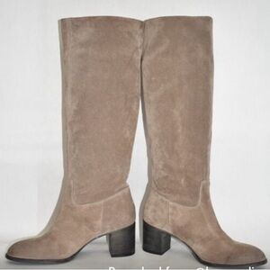 $250 FREE PEOPLE CLEO SLOUCH BOOT SUEDE TAUPE BROWN 39 (TC35)